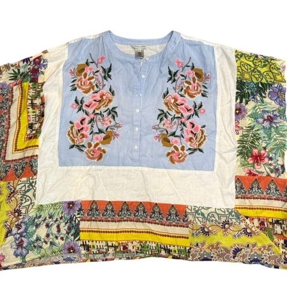John Mark Blue Striped Blouse